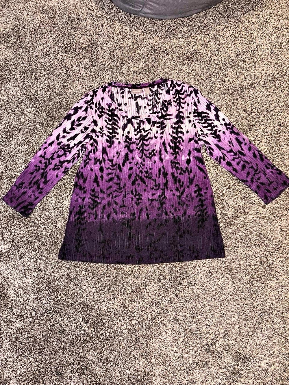 Chico's purple and black whimsy goth style top